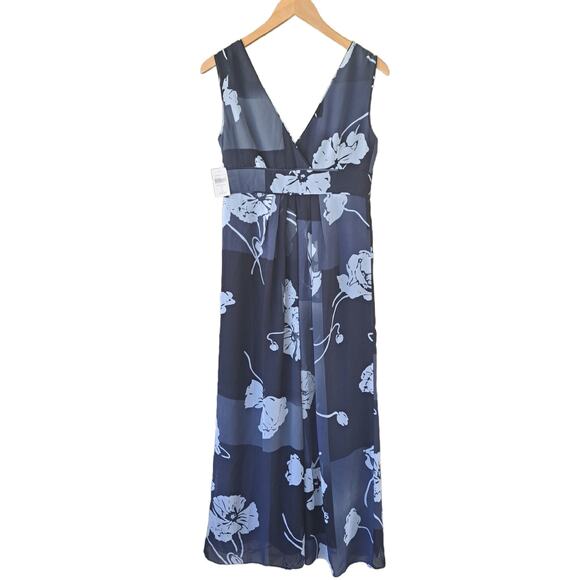 NWT Coldwater Creek Floral Print Flowy Maxi Dress Size 8 in Gray - Picture 7 of 8